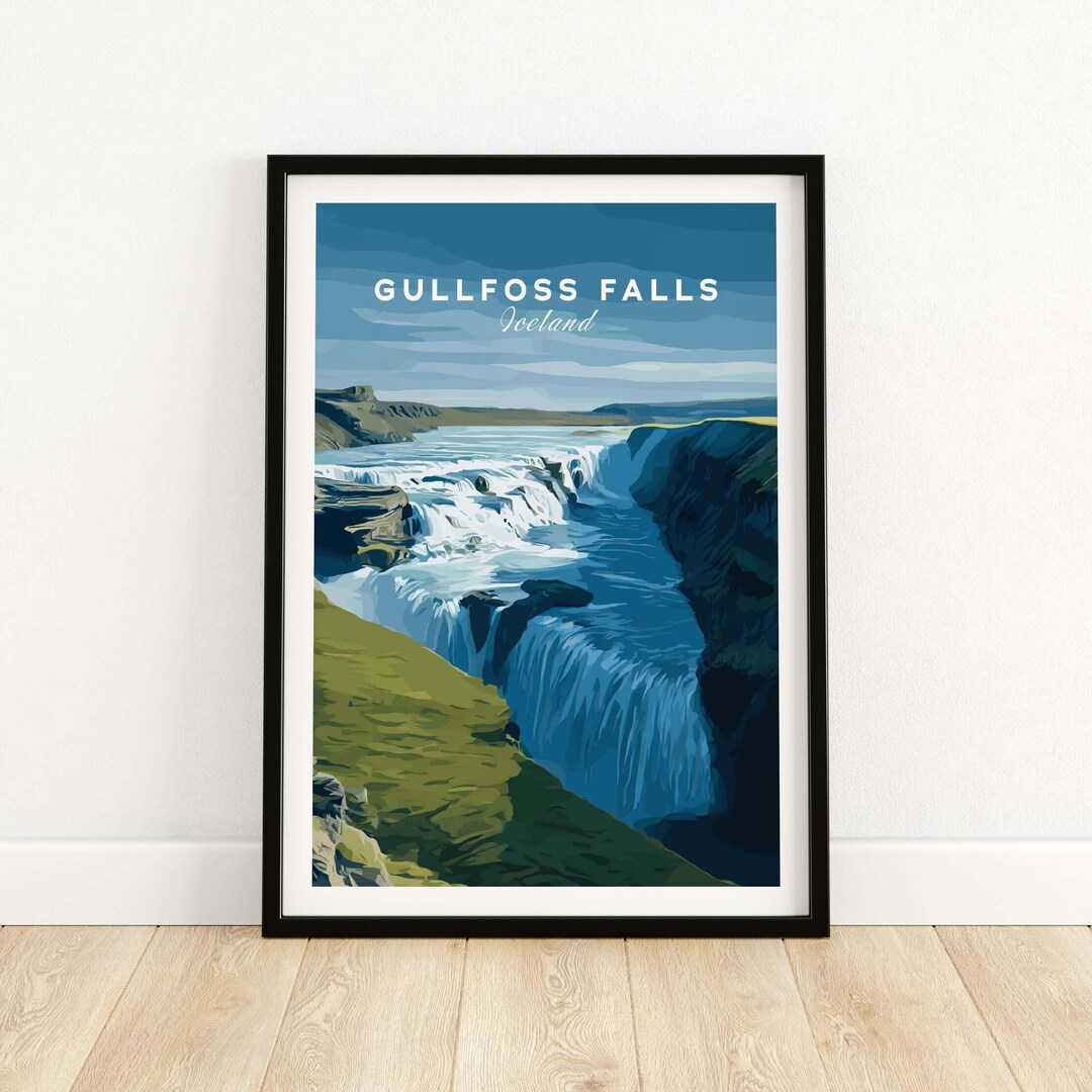 Gullfoss Falls Wall Art - Iceland Landscape Print - Etsy