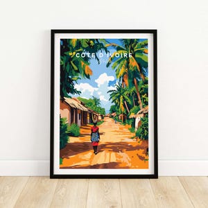 Côte d&#39;Ivoire Kunstdruck Elfenbeinküste Wohnzimmer Wand Dekor Kunstwerk Geschenk gerahmter Druck oder ungerahmtes Poster