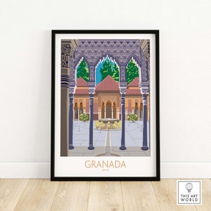 Granada Spain Poster Print | Wall Art | Travel Poster | Framed & Unframed Artwork | Art Print Gift Idea