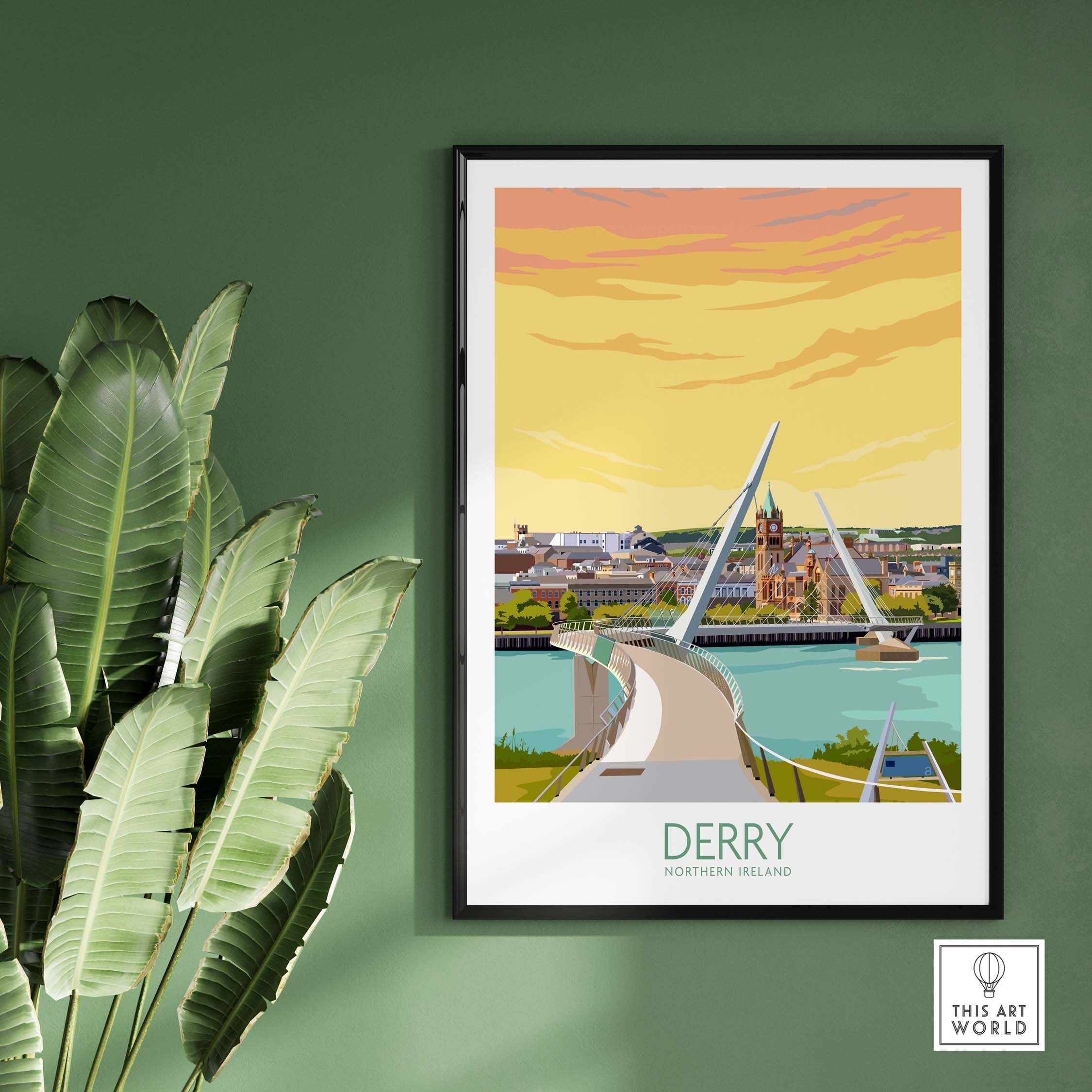Derry Print | Derry Poster | Derry Wall Art | Northern Ireland Poster ...
