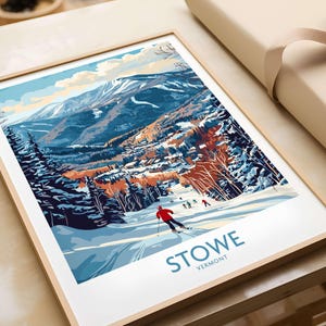 Ski Wand Kunst Stowe Ski Hütte Druck Wohnkultur Ski Zimmer Kunst Familien Geschenk Vermont Geschenk Kunstliebhaber Ski Kunst Stowe Poster Wintersport Kunst