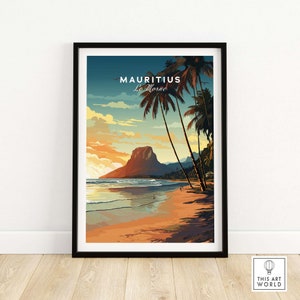 Mauritius Le Morne Poster | Travel Poster | Birthday Present | Wedding Anniversary Gift | Art Print | Housewarming Gift Wall Art