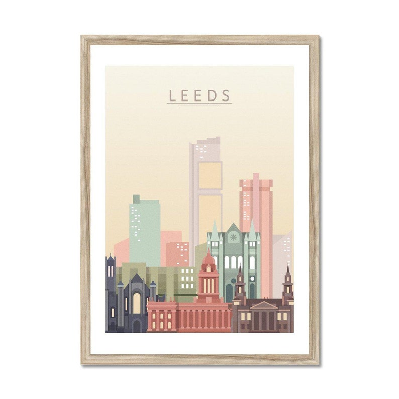 Leeds Print Leeds Skyline Wall Art Leeds UK Poster Leeds Etsy