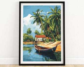 Kerala Travel Print India Kerala Travel Print Wall Art India Wall Hanging Home Decor Kerala Art Lover Gift Kerala Birthday Present
