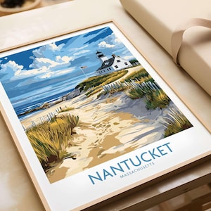 Nantucket Travel Print Wall Art Nantucket Poster Artwork Travel Home Decor Gift Art Lovers Illustration Poster