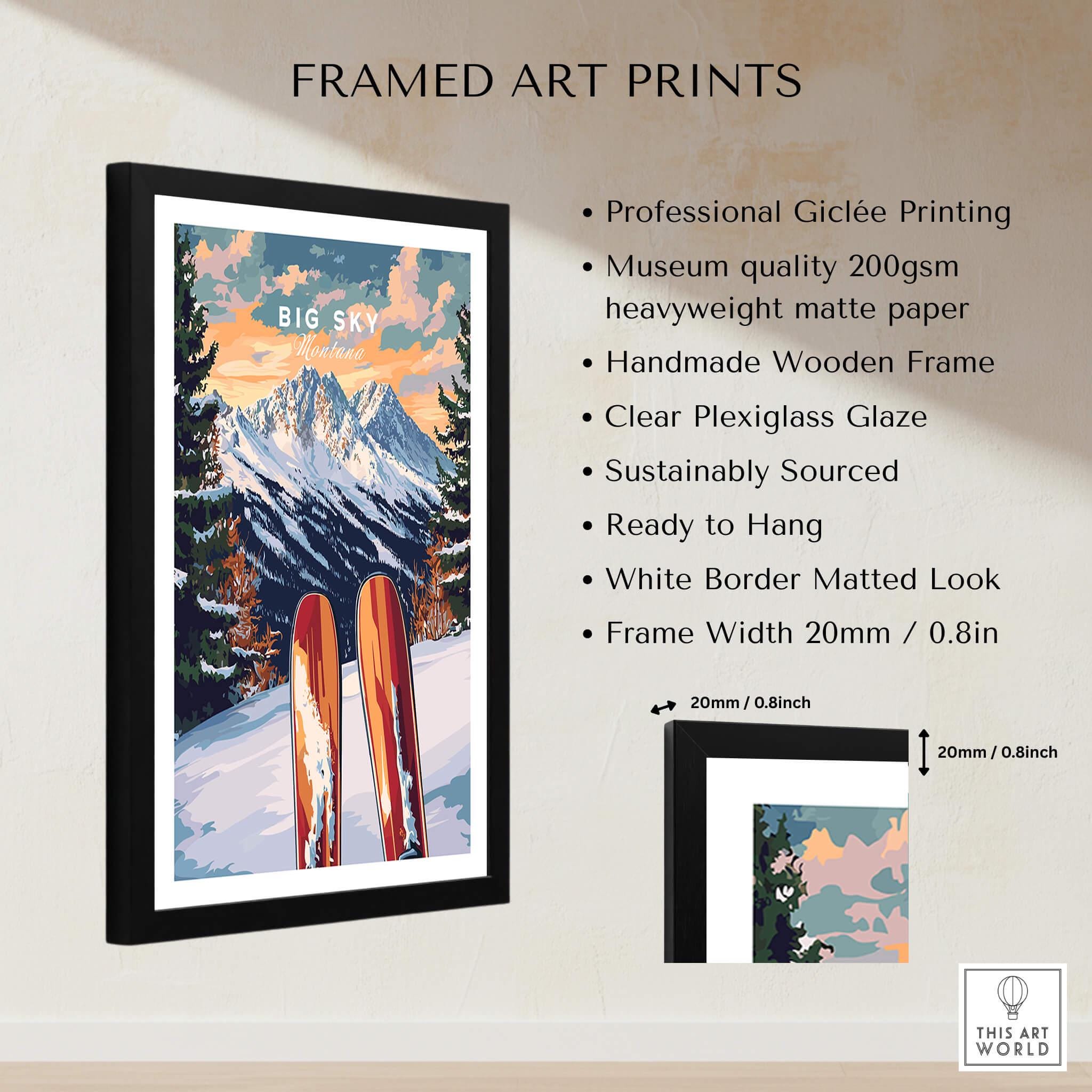 Big Sky Wall Art Ski Print Big Sky Poster Big Sky Ski Resort