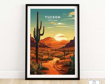 Tucson Arizona Poster | Home Décor Poster Gift | Birthday present | Wedding anniversary gift | Wall Art Print