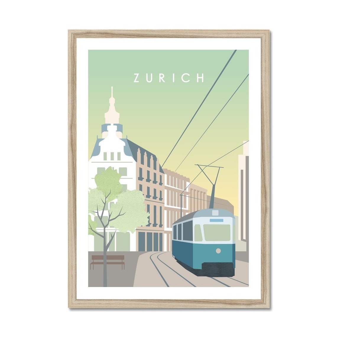 Zurich Print Switzerland Travel Poster Swiss Wall Art Etsy
