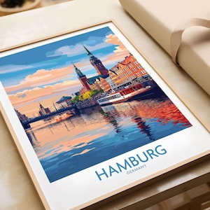 Germany Travel Poster Hamburg Artwork Poster Gift Germany Home Decor Hamburg Illustration Art Lover GermanyPrint