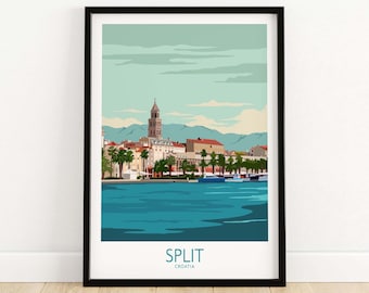 Croatia Split Poster Print | Croatia Wall Art | Croatia Travel Print | Split Croatia Gift | Croatian Home Decor | Framed & Unframed Print