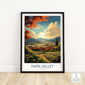 Napa Valley Poster | Home Décor Poster Gift | Birthday present | Wedding anniversary gift | Wall Art Print