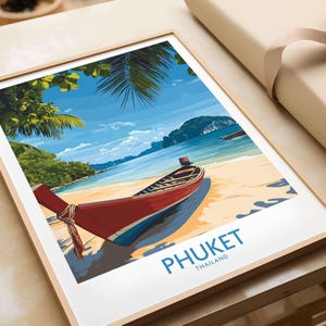 Phuket Travel Poster Phuket Art Print Travel Print | Home Décor Poster Gift | Digital Illustration Artwork Beach Thailand