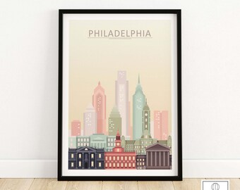 Philadelphia Skyline Poster | Philadelphia Print - Wall Art Decor