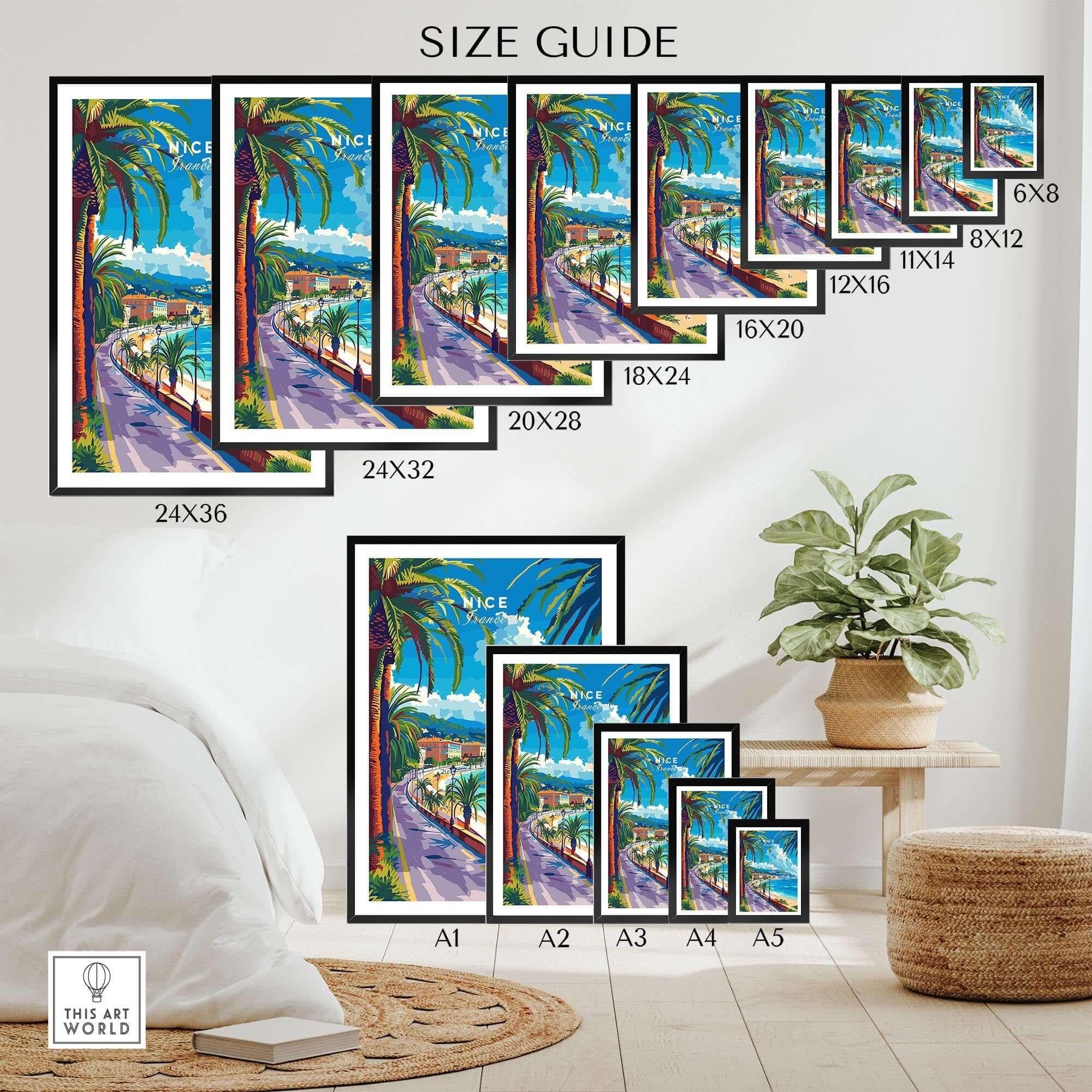 Nice Print - France Nice Wall Art Print France Travel Poster
