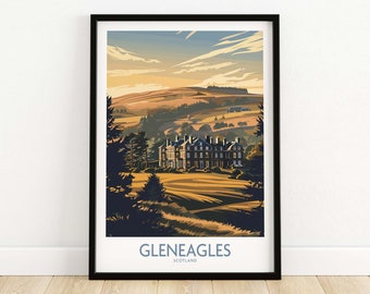 Gleneagles Scotland Golf Poster - Vintage Style Print for Golf Enthusiasts
