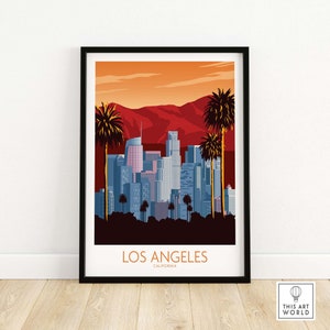 Los Angeles Poster Print | LA Wall Art | California Travel Poster | LA Gift