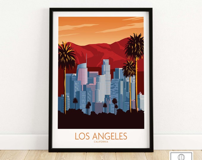 Los Angeles Poster Print | LA Wall Art | California Travel Poster | LA Gift