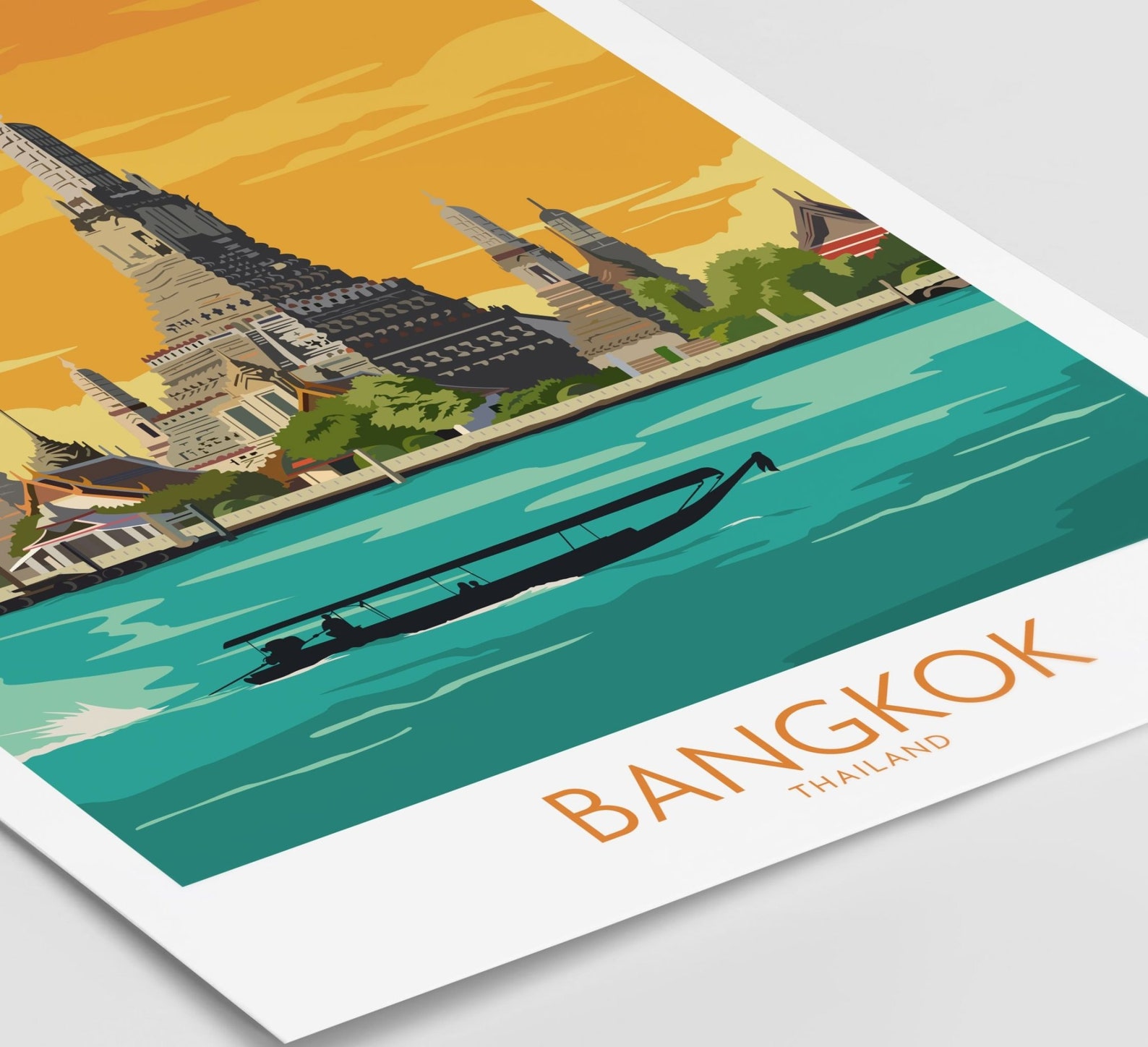 Bangkok Print Thailand Travel Poster Bangkok Wall Art Etsy