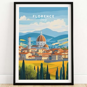 Florence Travel Print Wall Art Florence Poster Artwork Travel Home Decor Gift Art Lovers Illustration Poster Florence Home office decor art