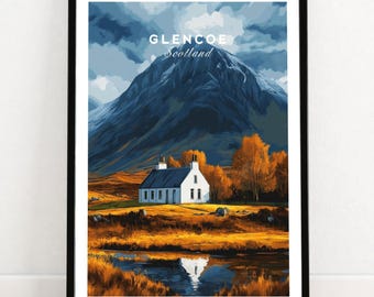 Glencoe Scotland Poster Glencoe Art Print Wall Art Scotland Home Decor Glencoe Artwork Home Decor Office Art Glencoe Poster Gift room decor