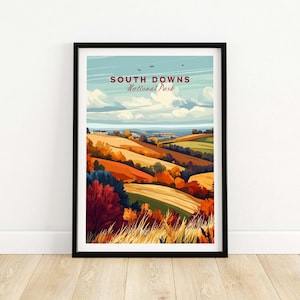 South Downs National Park Wall Art South Downs Poster Travel Print Wall Art South Downs Home Décor South Downs Gift England Art Lover Gift