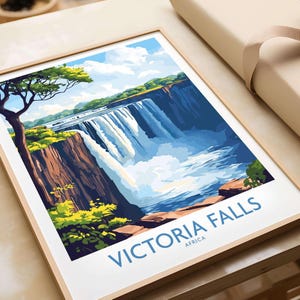 Victoria Falls Wall Art Poster Victoria Falls Travel Print Victoria Falls Artwork Wall Hanging Home Decoration
