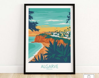 Algarve Print | Portugal Wall Art | The Algarve Travel Poster | Algarve Holiday Gift Idea