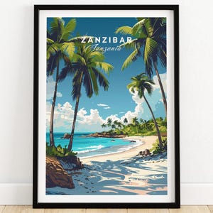 Zanzibar Wall Art Print Zanzibar Travel Print Wall Art Tanzania Wall Hanging Home Decor Zanzibar Art Lover Gift Zanzibar Birthday Present