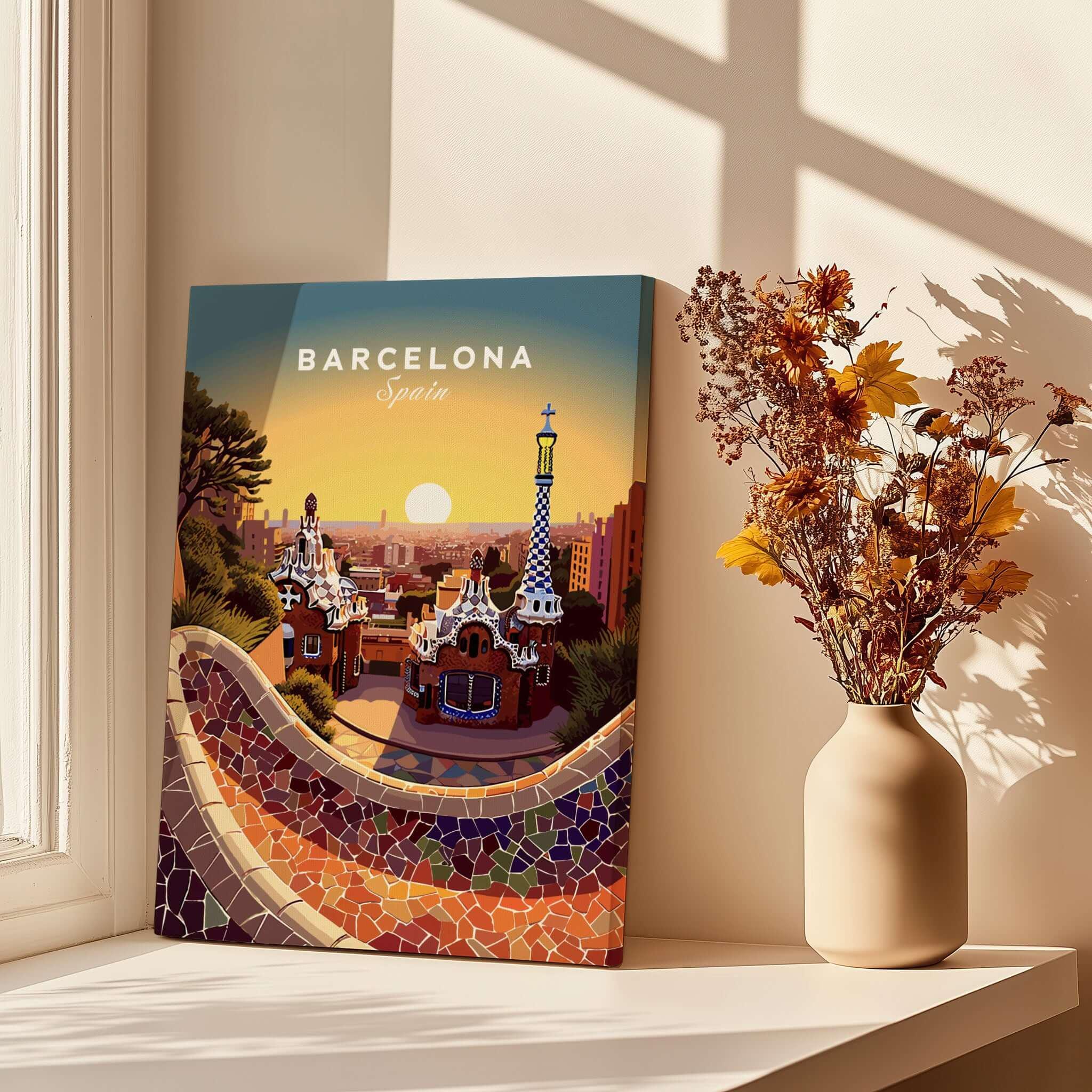 Barcelona Travel Poster Print | Birthday Present | Wedding