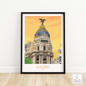 Madrid Print | Spain Travel Poster | Madrid Wall Art | Spanish Wall Decor | Madrid Gift | Framed & Unframed Madrid Art Print