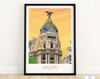 Madrid Print | Spain Travel Poster | Madrid Wall Art | Spanish Wall Decor | Madrid Gift | Framed & Unframed Madrid Art Print