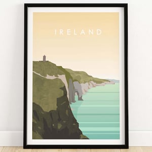 Ireland Poster Print | Irish Wall Art Travel Poster | Wall Decor | Cliffs of Moher | Framed and Unframed Art | Irish gift