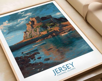 Impresión de arte de las Islas del Canal de Jersey - Castillo de Mont Orgueil