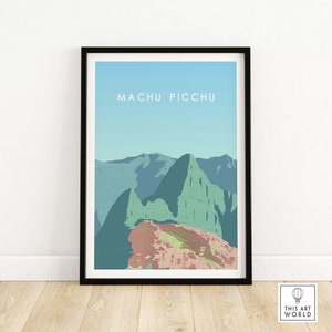 Machu Picchu Poster Print Wall Art | Peru Travel Poster | Peru Holiday Artwork | Machu Picchu Gift