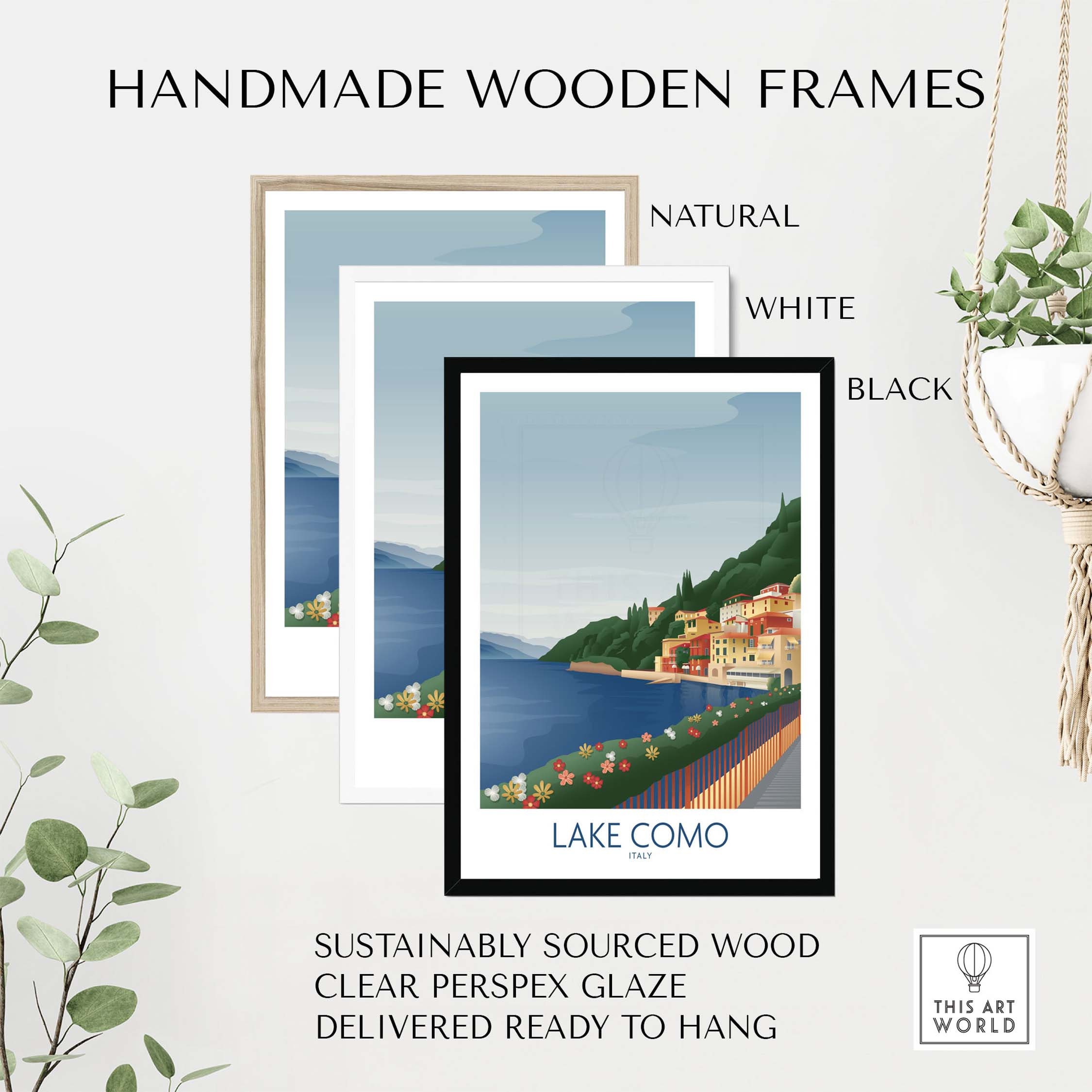 Lake Como Wall Art Print | Lake Como Poster | Italy Travel Poster ...