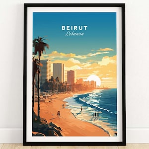 Beirut Poster - Libanon Reise Poster | Geburtstagsgeschenk | Hochzeitstag Geschenk | Kunstdruck