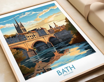 Bath Travel Print Bath City Poster, Bath Wall Art Bath Gift Engeland