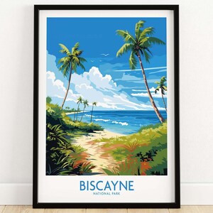 Biscayne Wall Art National Park Art Print Travel Print | Home Décor Poster Gift | Digital Illustration Artwork | Birthday Present