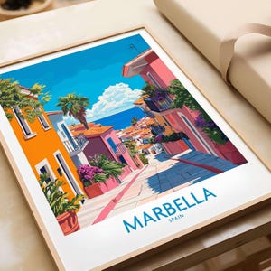 Marbella Spanje kunst aan de muur print Marbella muur kunst print Marbella poster muur decor illustratie Marbella kunst cadeau Spanje