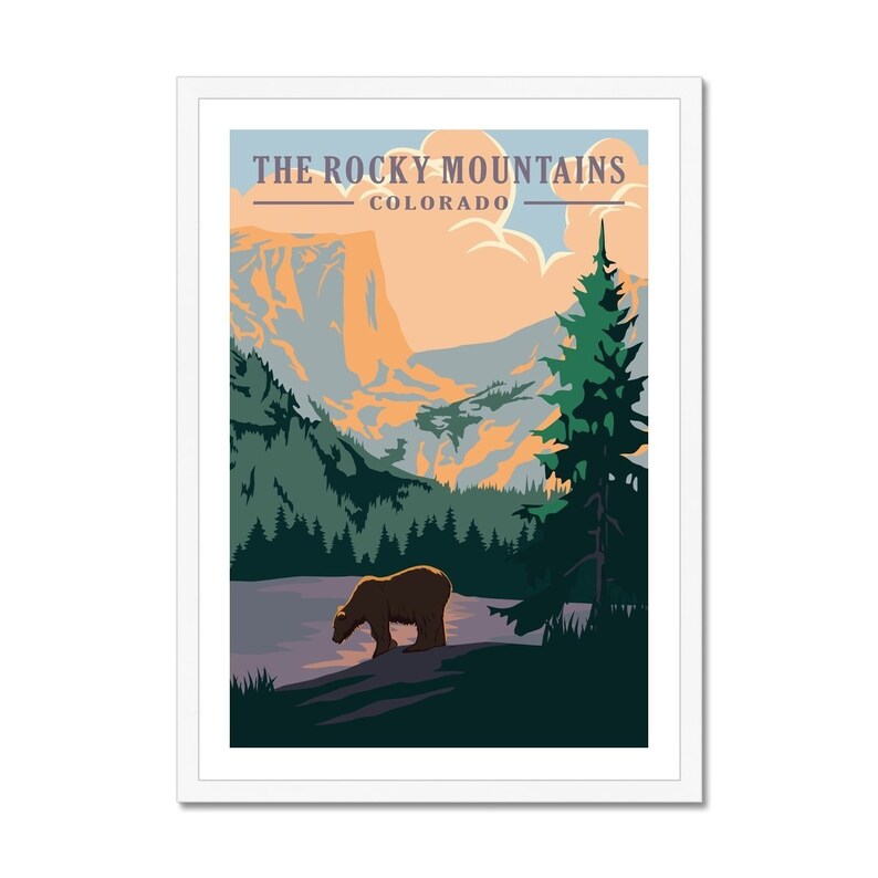 Rocky Mountains Wall Art Colorado Poster Print National Etsy