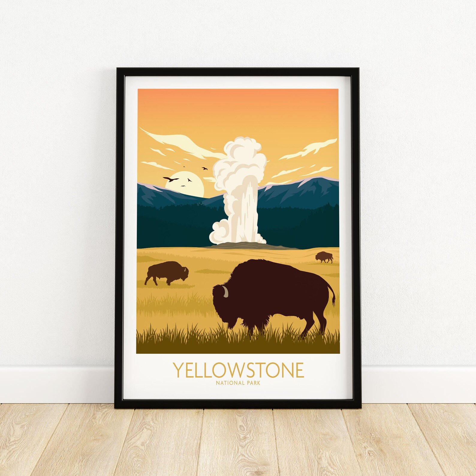Yellowstone Wall Art National Park Poster Wall Art Etsy