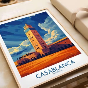 Casablanca Poster Morocco Casablanca Travel Print Wall Art Casablanca Wall Hanging Home Decor Casablanca Gift Art Lovers  Morocco Wall Art