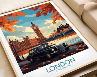 London Wall Art Print London Travel Print Wall Art London Wall Hanging Home Decor London Gift Art Lovers Big Ben Wall Art Print