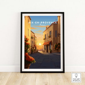 Aix-en-Provence Poster | Travel Poster Art | Home Décor Artwork | Birthday present | Wedding anniversary gift