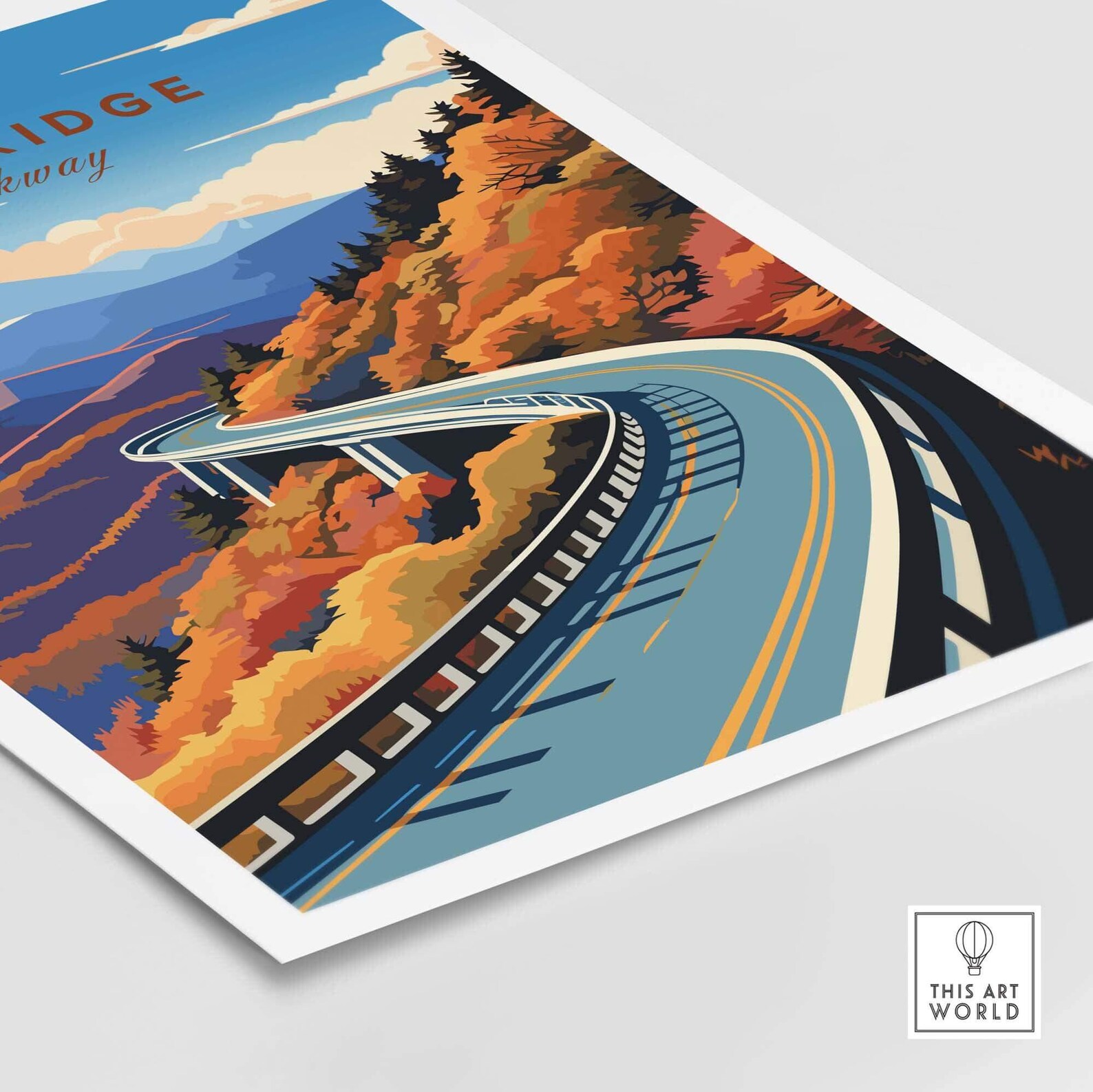 Blue Ridge Parkway Poster Art Print Travel Print | Home Décor Poster ...