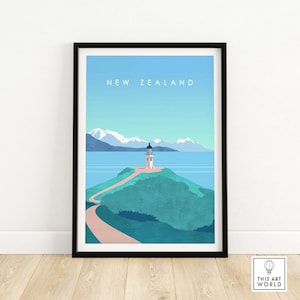 New Zealand Print | NZ Wall Art | New Zealand Art | Travel Poster | Fine Art Print | New Zealand Art