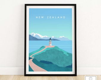 Impresión de Nueva Zelanda / Arte mural de Nueva Zelanda / Arte neozelandés / Póster de viaje / Impresión de bellas artes / Arte neozelandés