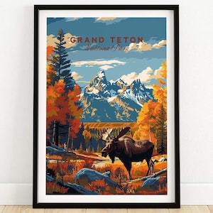 Grand Teton National Park Poster Druck Atemberaubende Wildnis Druck