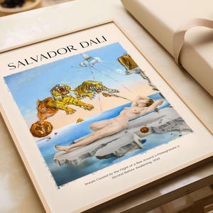 Salvador Dalì Sogno causato dal volo di un'ape Melograno Poster Dalì Stampa artistica surrealista Poster Tigri - Decorazione da parete Regalo