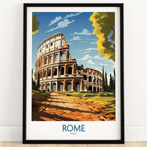 Impresión de Roma con Coliseo / Póster de viaje a Italia / Regalo de cumpleaños / Regalo de aniversario de bodas / Impresión artística